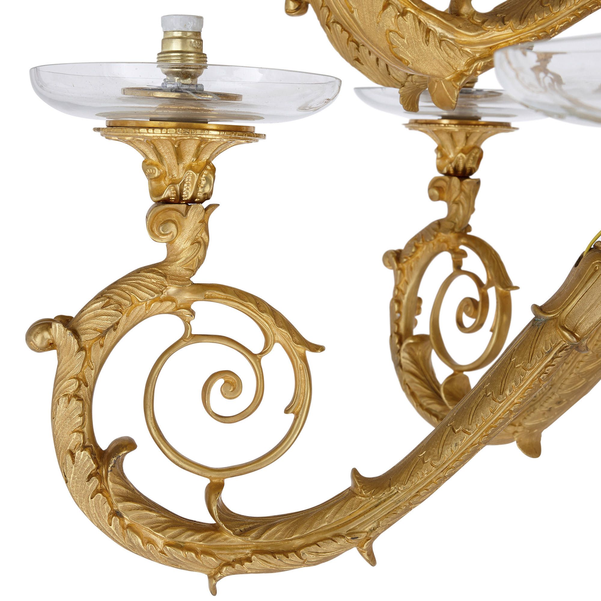 Pair of very large ormolu and cut glass candelabra | Mayfair Gallery