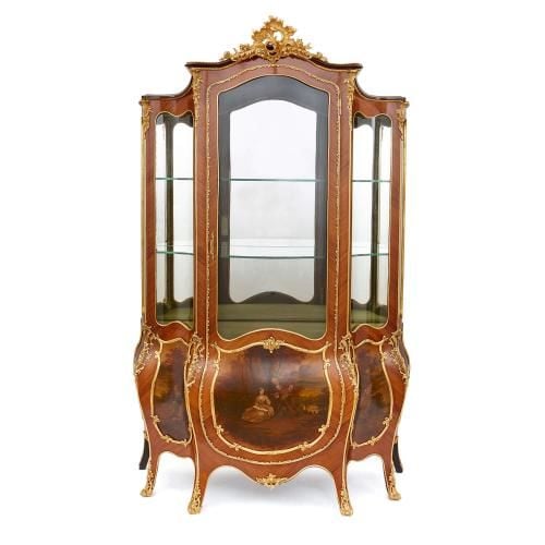 Louis XV style ormolu and Vernis Martin vitrine cabinet