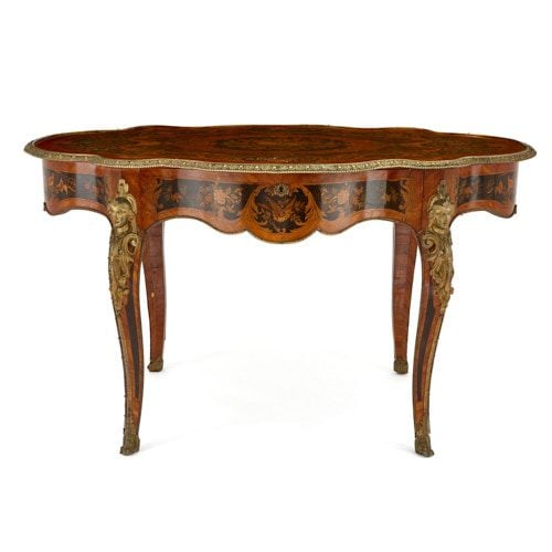 Napoleon III period ormolu mounted marquetry centre table