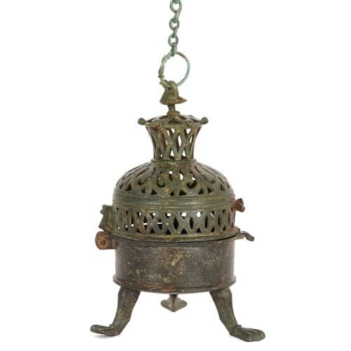 Rare Spanish Moorish bronze incense burner, 10th to 12th Century