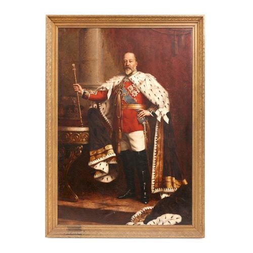 Large oil painting of King Edward VII, attributed to Willis