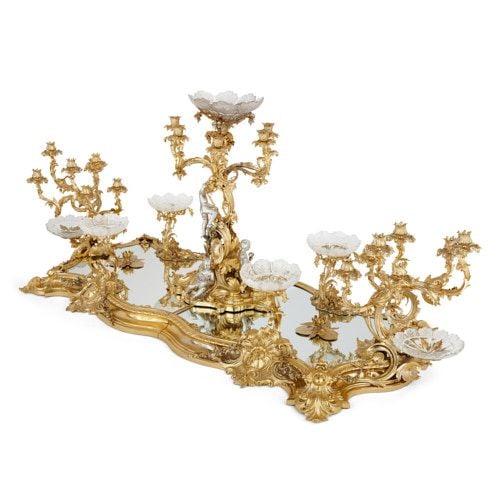 Monumental Victorian silver-gilt surtout de table by Barnard & Sons
