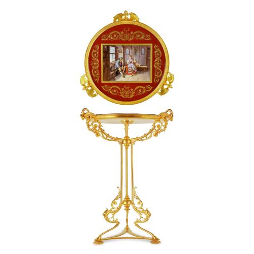 Antique Royal Vienna porcelain and ormolu guéridon