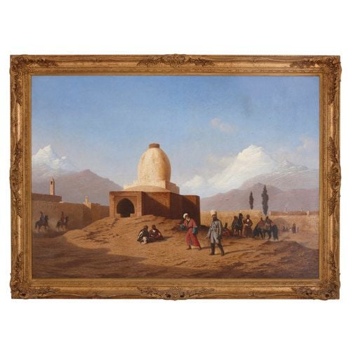 Large painting of the Tomb of Esther and Mordechai by Frère 
