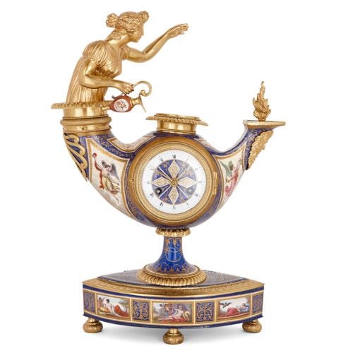 Viennese silver-gilt and enamel clock by Ludwig Politzer
