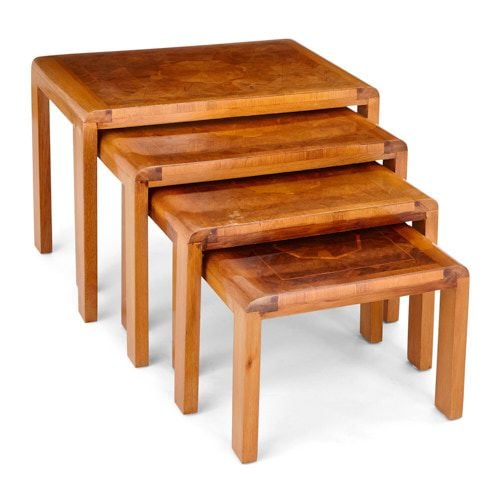 Set of four Art Deco nesting tables
