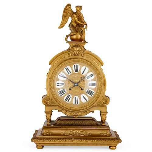 Large French ormolu mantel clock attributed to Henri Picard 