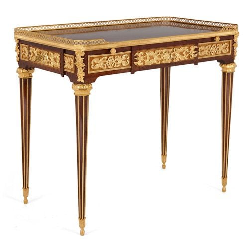 Ormolu mounted parquetry desk by Edwards & Roberts