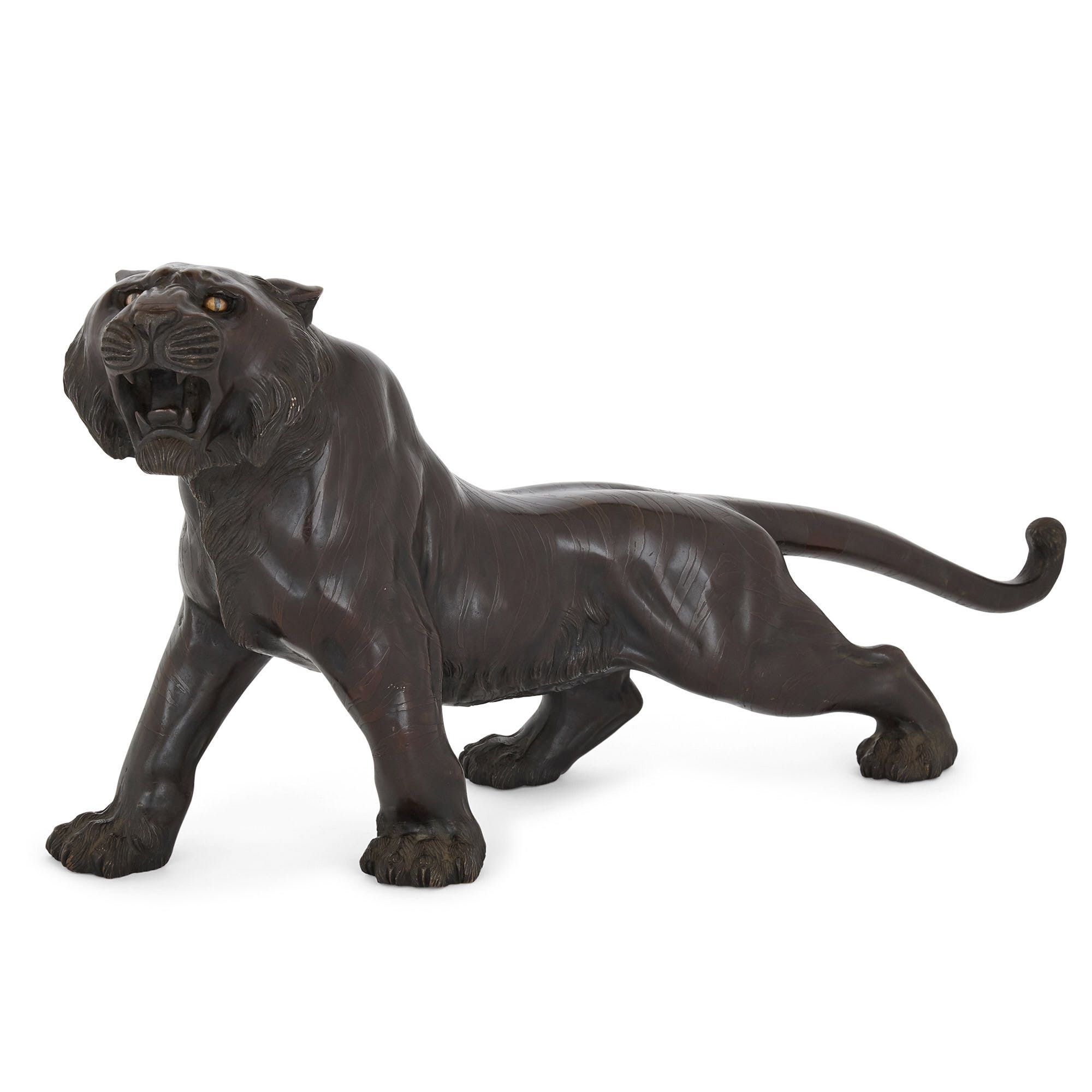 Painted Cast-Metal Tiger circa 1900