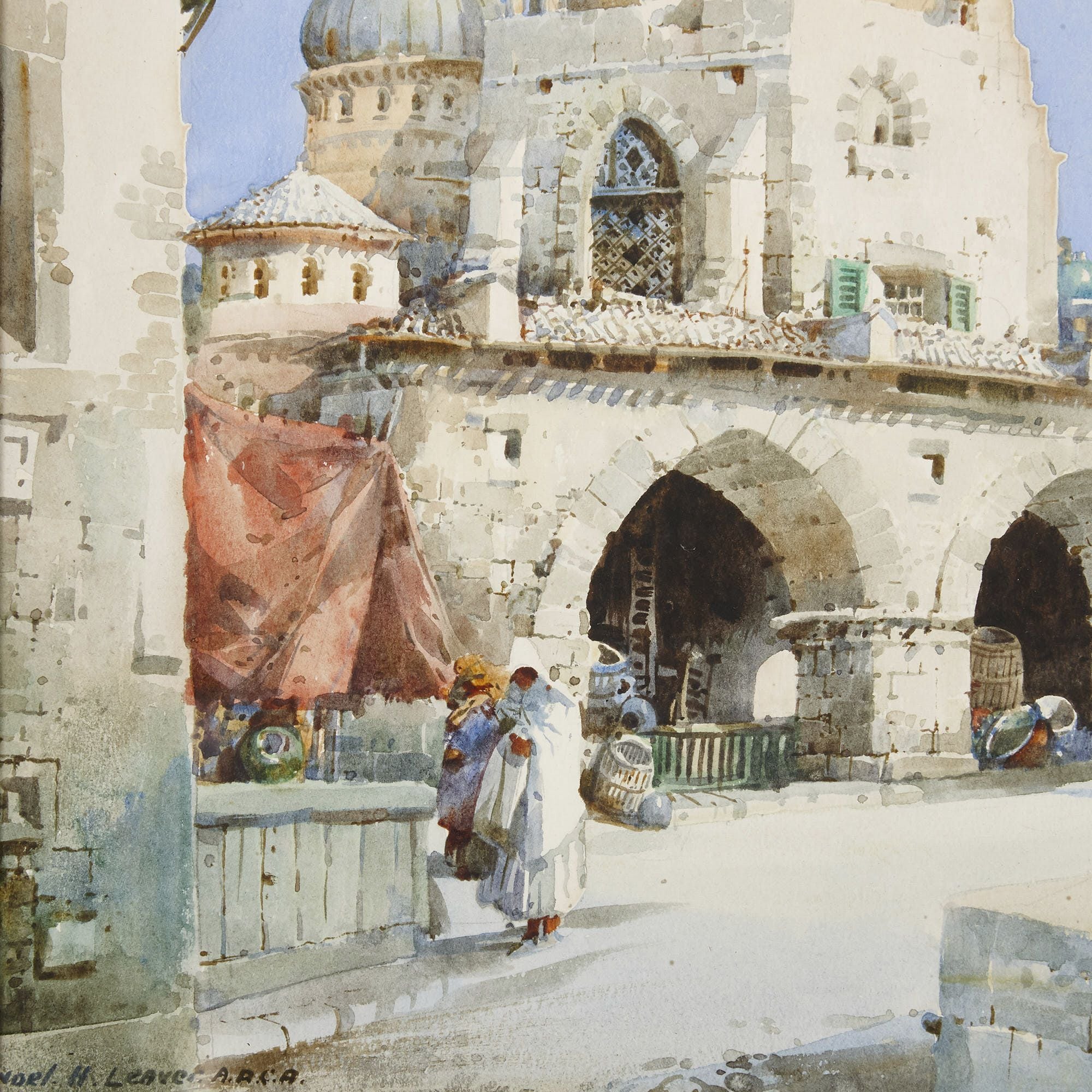 Orientalist Middle Eastern town scene by Noel Leaver | Mayfair Gallery