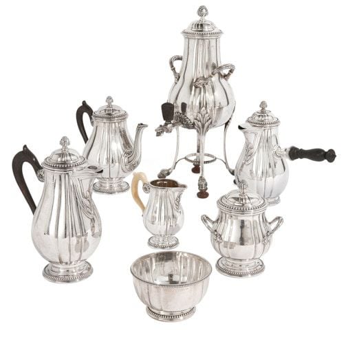 Louis XVI style silver tea and coffee service