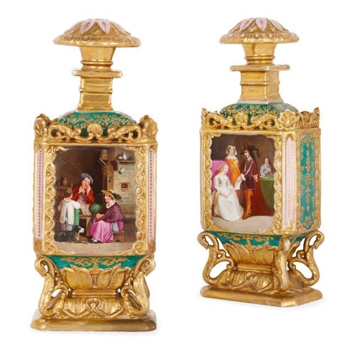 Pair of porcelain bottles attributed to Jacob Petit