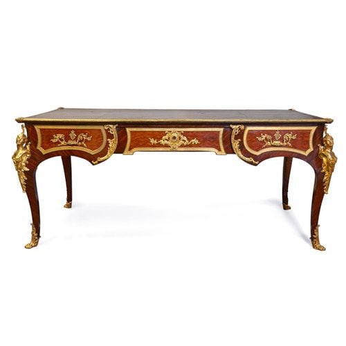 Ormolu mounted parquetry writing desk by Edmond Poteau