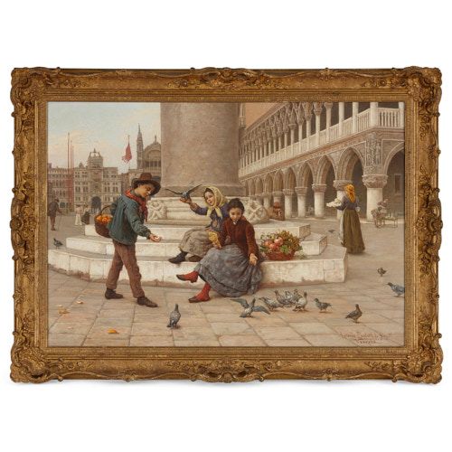 'St. Mark's Square', Italian oil painting by Paoletti