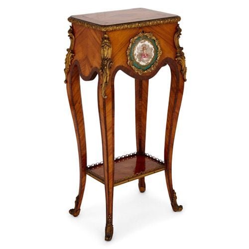 Ormolu and porcelain mounted Victorian period side table