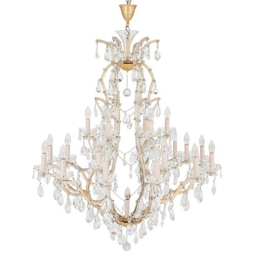 Bohemian cut glass 25-light chandelier