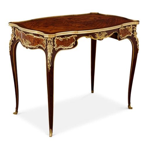 Ormolu mounted marquetry writing desk attributed to Zwiener