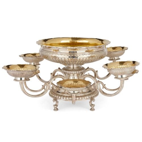 Silver and silver-gilt centrepiece epergne by Asprey