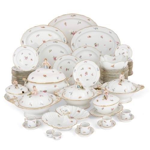 Meissen porcelain 68-piece composite dinner and dessert service