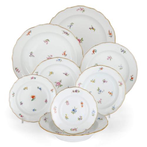 Meissen porcelain 68-piece composite dinner and dessert service