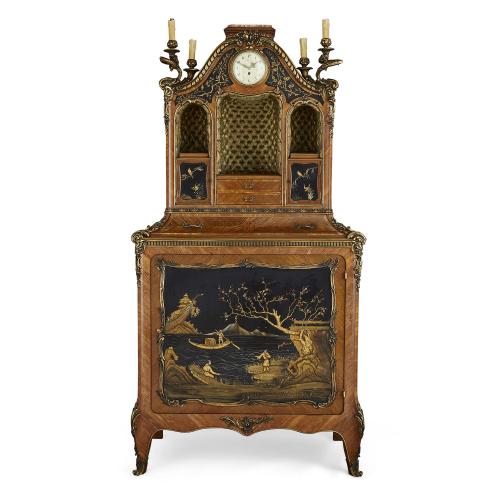 Ormolu mounted japanned lacquer display cabinet by Rosel