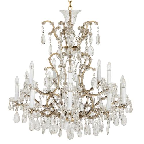 Bohemian cut glass Rococo style chandelier