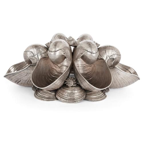 Silver nautilus centrepiece by Pradella Ilario for Buccellati