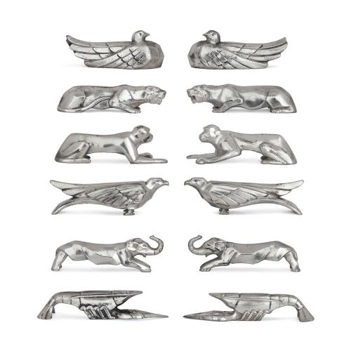 Set of 12 Art Deco silver plated knife rests manner of Christofle