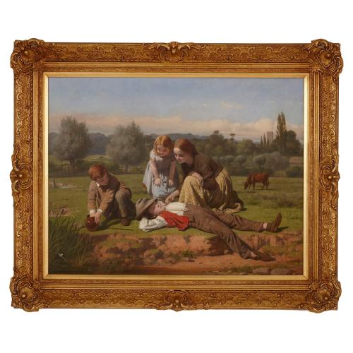 'The Lazy One', Victorian oil painting by Banks