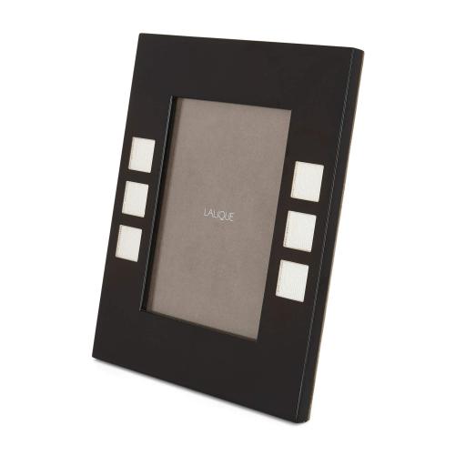 Black lacquer and glass photograph frame by Lalique