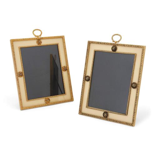 Pair of gilt-metal mounted photograph frames by Puiforcat