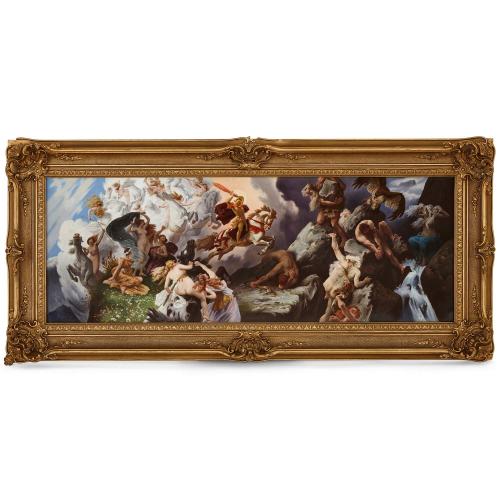 Monumental Berlin (K.P.M.) porcelain plaque of Summer by H. Prell