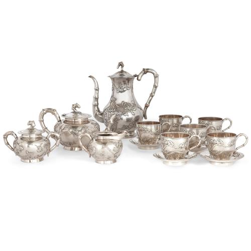 Chinese export silver tea and coffee service by Tuck Chang & Co.