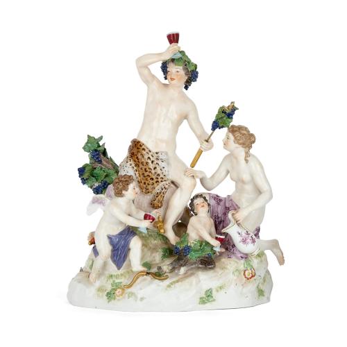 Meissen porcelain group of Bacchus and Attendants