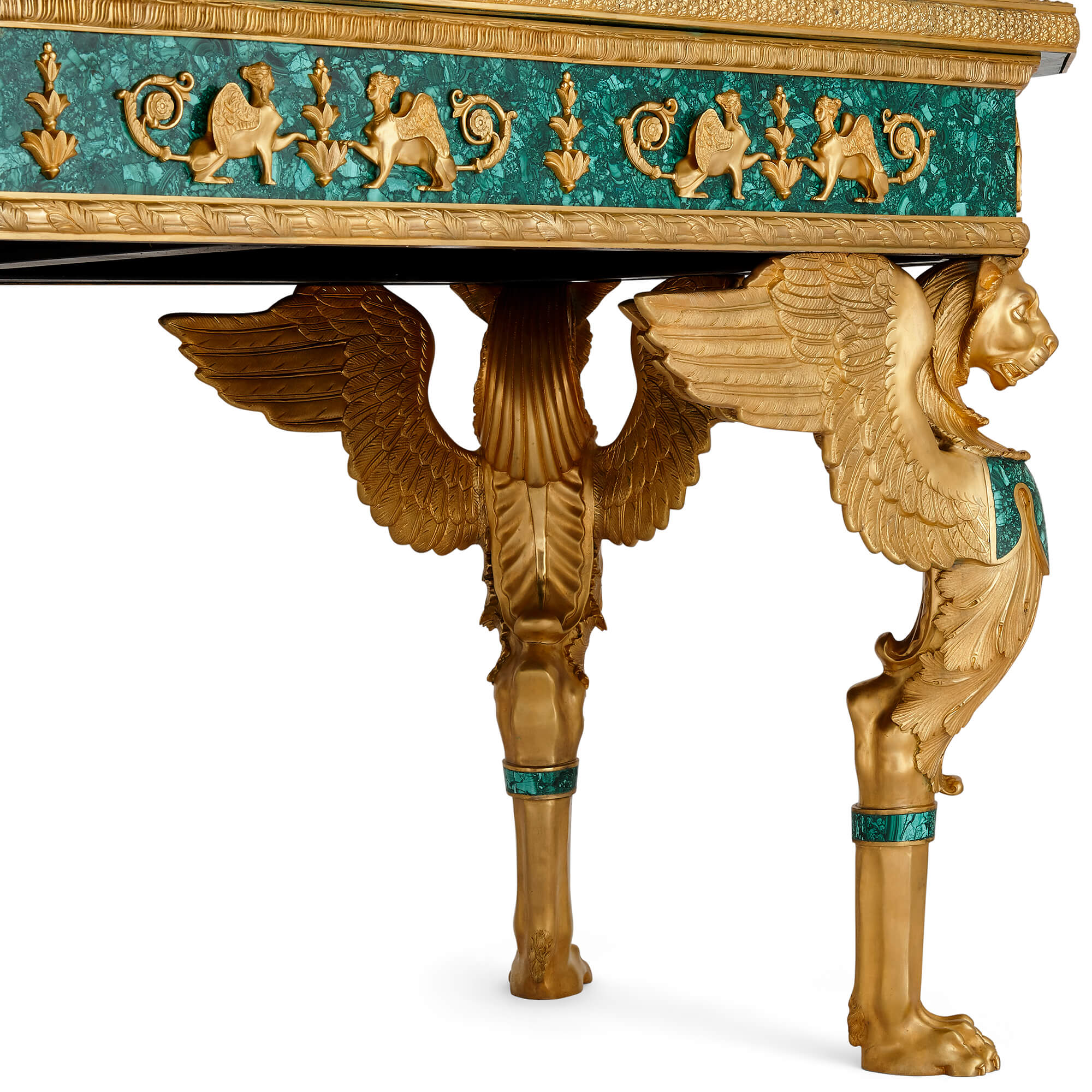 A French Empire style ormolu and malachite centre table Mayfair