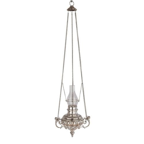 Large ornate German silver plated hanging lantern by WMF