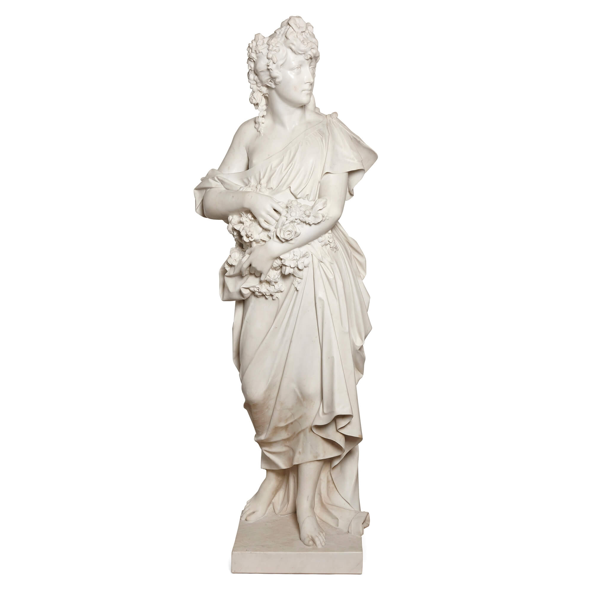 Lifesize female marble sculpture of Spring by Antonio Frilli Mayfair