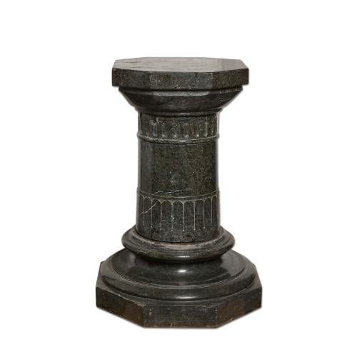 Large late 19th century Italian Neoclassical marble pedestal