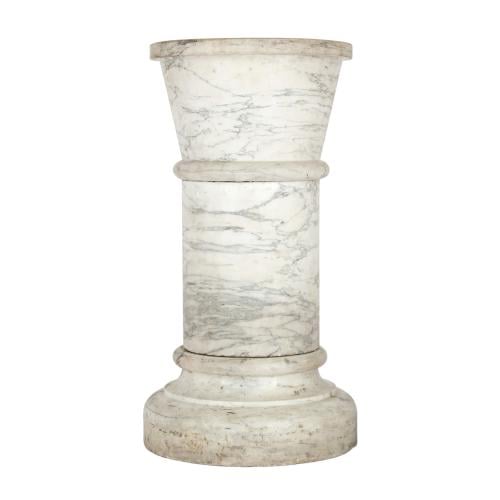 Large 19th century white marble pedestal