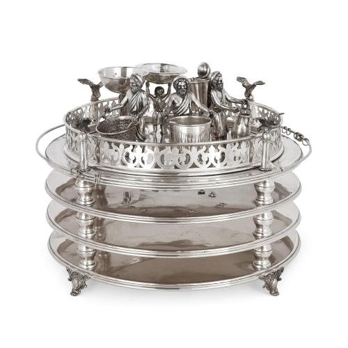 Continental early 20th century silver Jewish Passover Seder tray