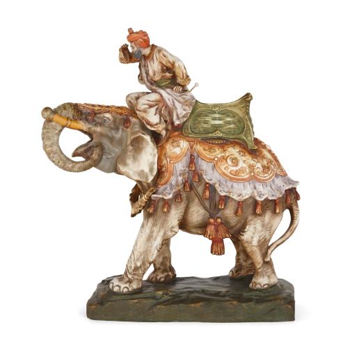 Large Imperial Amphora Austrian art nouveau porcelain elephant