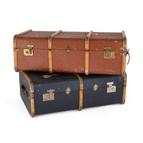 Pair of large antique English travel cases by Frenchs