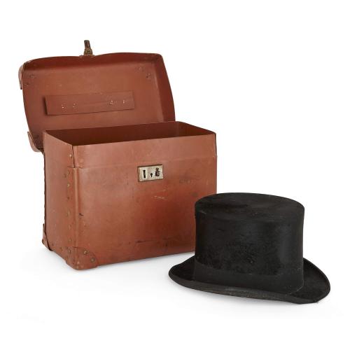 One antique English travel case and Top Hat by Tress & Co. London