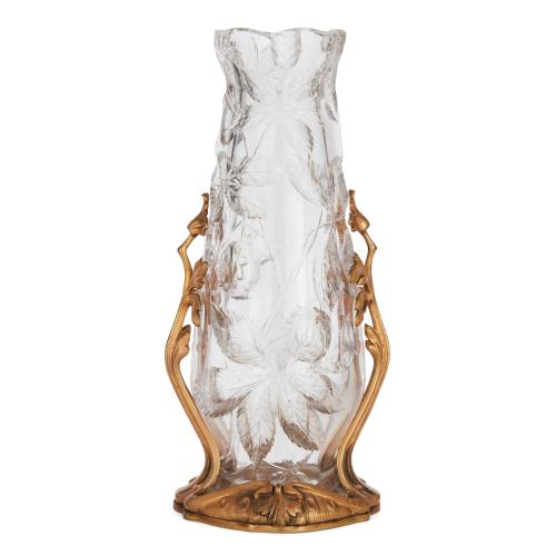 Art Nouveau crystal and ormolu vase by Baccarat 