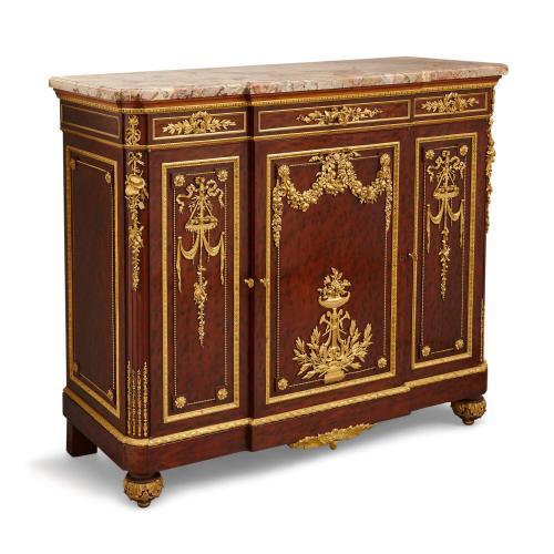 Very fine ormolu mounted mahogany cabinet by Grohé Frères