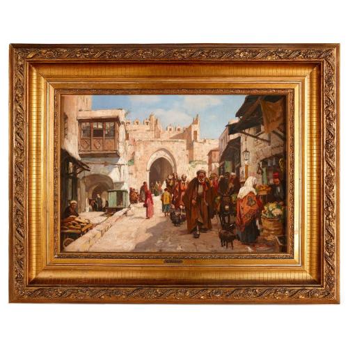 Orientalist oil painting of Jerusalem by Georg Macco