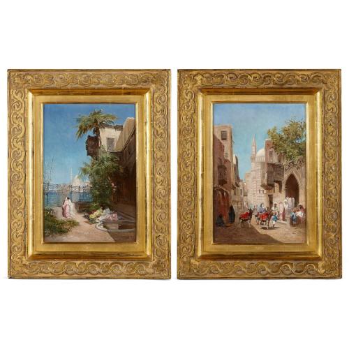 Pair of 19th Century Orientalist oil paintings by Godefroy de Hagemann