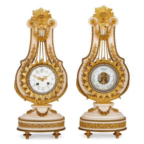Fine 19th Century clock and barometer set by Barwise & Sons