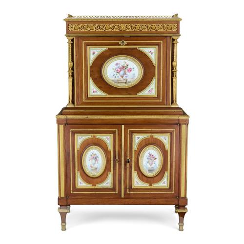 Antique French Sèvres porcelain and ormolu mounted secretaire