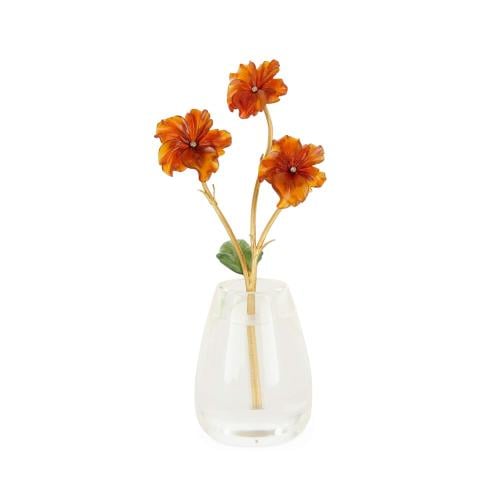 Diamond, rock crystal, silver gilt and hardstone flower model